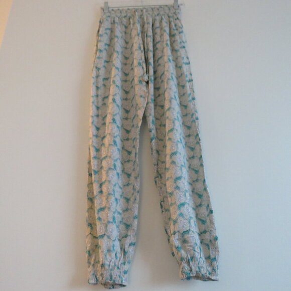 GILLIA HAWAII Floral Print Pull On Pants Festival Summer Boho Bohemian - Size M - Picture 6 of 14